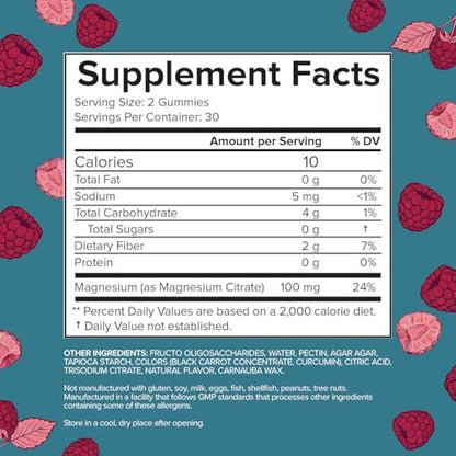 Zuckerfreie Magnesiumcitrat-Gummibärchen 100 mg – Hochabsorbierend für Erwachsene & Kinder zur Unterstützung von Schlaf, Stressabbau, Herzgesundheit, Nerven, Muskeln & Knochen