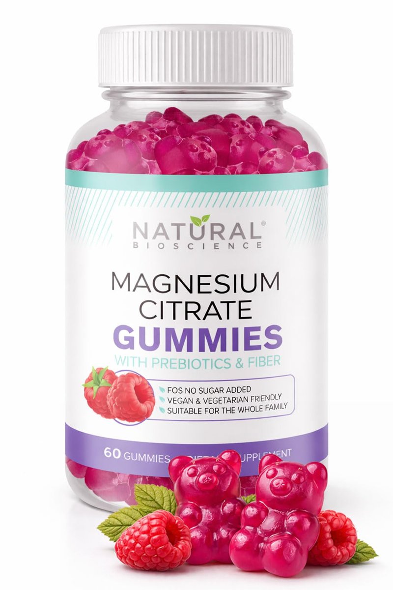 Zuckerfreie Magnesiumcitrat-Gummibärchen 100 mg – Hochabsorbierend für Erwachsene & Kinder zur Unterstützung von Schlaf, Stressabbau, Herzgesundheit, Nerven, Muskeln & Knochen