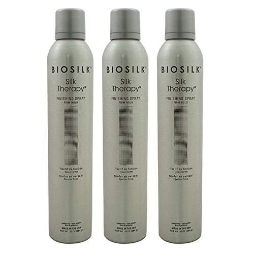 Biosilk Silk Therapy Finishing Spray – Firm Hold – 10 oz (3er-Pack) – Haarspray für langanhaltenden Halt und Glanz