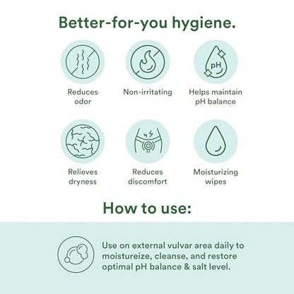 Good Clean Love Balance pH-ausgeglichene Damen-Feuchttücher – Unterstützt die vaginale Gesundheit auf natürliche Weise und reduziert Gerüche – Nicht reizende, feuchtigkeitsspendende & reinigende Hygieneartikel mit Bio-Aloe (24 Stück)