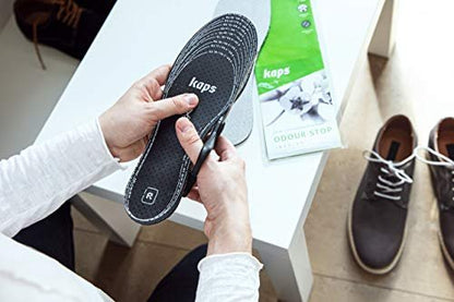 6 Paar Anti-Geruch Schuhsohlen Set mit geruchsabsorbierender Aktivkohle | Schuh Einlagen | Kaps Odour Stop | Zuschneidbar
