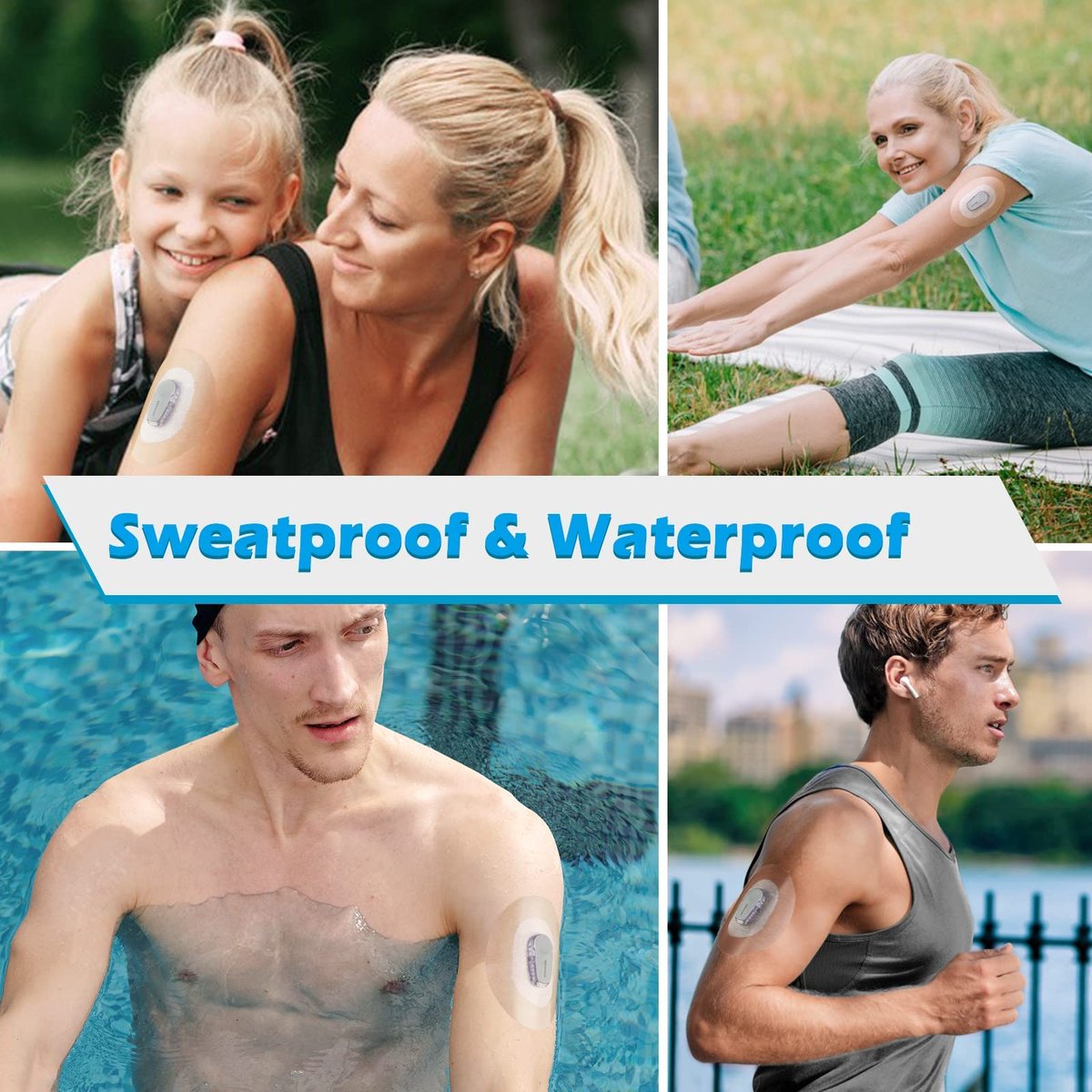 60er-Pack G6 Klebepflaster, wasserdichte transparente Überpflaster für G6, 10 Tage Halt, einfache Anwendung mit einer Hand