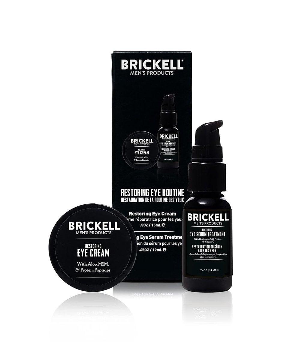 Brickell Herren Restoring Eye Routine für Männer – Augencreme und Augenserum, natürlich und biologisch, unscented, Herrenpflege-Geschenkset
