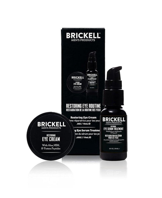 Brickell Herren Restoring Eye Routine für Männer – Augencreme und Augenserum, natürlich und biologisch, unscented, Herrenpflege-Geschenkset