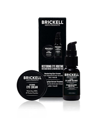 Brickell Herren Restoring Eye Routine für Männer – Augencreme und Augenserum, natürlich und biologisch, unscented, Herrenpflege-Geschenkset