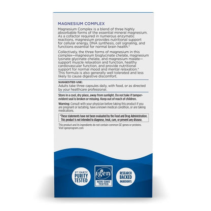 Nordic Naturals Magnesium Complex – 90 Kapseln – 225 mg Magnesium, 1,9 mg Eisen – für Gehirn- und Herzgesundheit, Stimmung, Energie & Muskelentspannung – Nicht-GVO, vegan – 30 Portionen