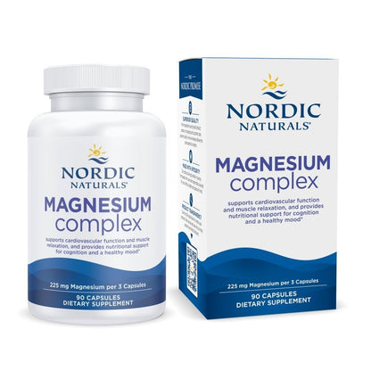 Nordic Naturals Magnesium Complex – 90 Kapseln – 225 mg Magnesium, 1,9 mg Eisen – für Gehirn- und Herzgesundheit, Stimmung, Energie & Muskelentspannung – Nicht-GVO, vegan – 30 Portionen