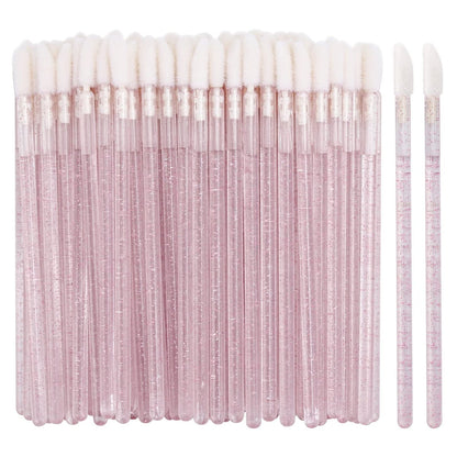 100 Stück Einweg-Lippenpinsel, Lippenstift-Applikator, Lipgloss-Stäbchen, Pink – Tbestmax