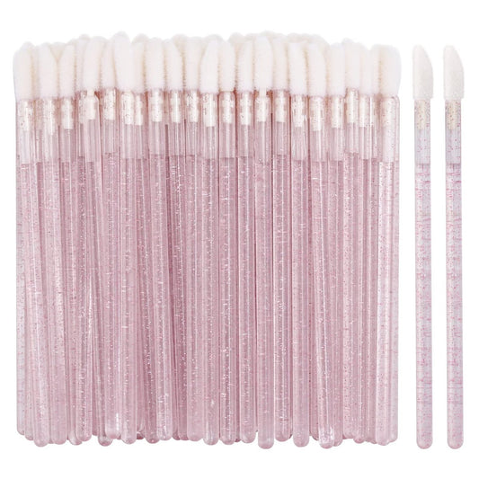 100 Stück Einweg-Lippenpinsel, Lippenstift-Applikator, Lipgloss-Stäbchen, Pink – Tbestmax