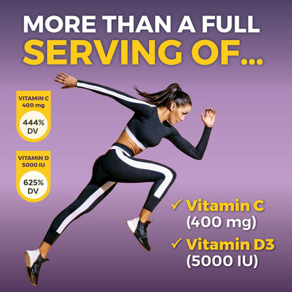Viva Naturals Holunder mit Vitamin C und Zink für Erwachsene - 5-in-1 Sambucus Holunderkapseln mit Vitamin D3 5000 IE Immunitätsergänzung, Holunder Immununterstützung