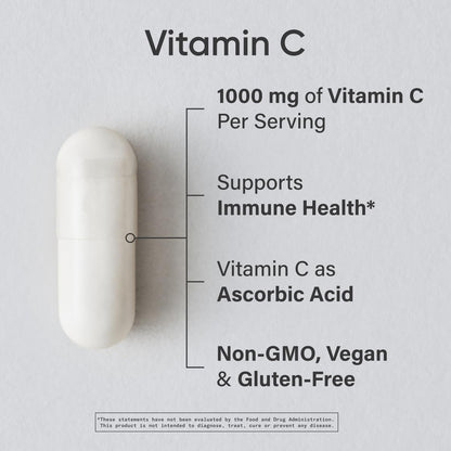Sports Research Hochdosiertes Vitamin C Supplement – Vegane Kapseln für Antioxidantien-Aktivität & Immununterstützung – Non-GMO verifiziert & glutenfrei – Ascorbinsäure Vitamin C 1000mg, 240 Stück