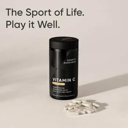 Sports Research Hochdosiertes Vitamin C Supplement – Vegane Kapseln für Antioxidantien-Aktivität & Immununterstützung – Non-GMO verifiziert & glutenfrei – Ascorbinsäure Vitamin C 1000mg, 240 Stück