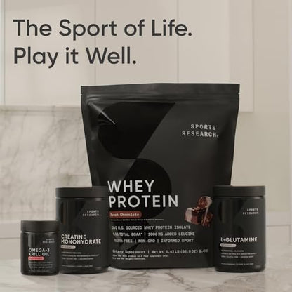 Sports Research Krillöl Kapseln mit EPA & DHA Omega-3, Phospholipiden & Astaxanthin aus antarktischem Krill – Höchste Konzentration an Krillöl für Männer & Frauen – 1000 mg, 30 Softgel-Kapseln