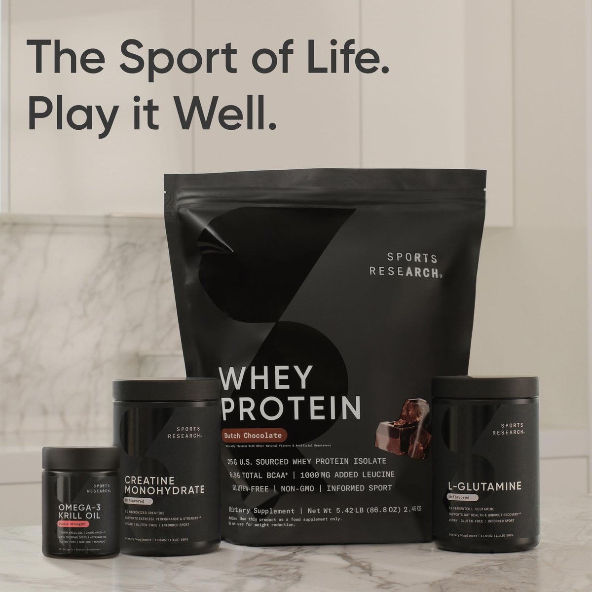 Sports Research Krillöl Kapseln mit EPA & DHA Omega-3, Phospholipiden & Astaxanthin aus antarktischem Krill – Höchste Konzentration an Krillöl für Männer & Frauen – 1000 mg, 30 Softgel-Kapseln