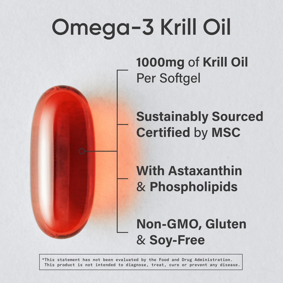 Sports Research Krillöl Kapseln mit EPA & DHA Omega-3, Phospholipiden & Astaxanthin aus antarktischem Krill – Höchste Konzentration an Krillöl für Männer & Frauen – 1000 mg, 30 Softgel-Kapseln