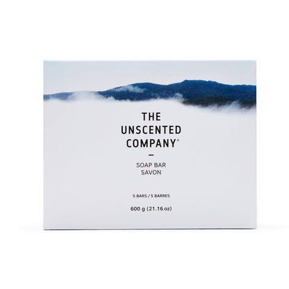 The Unscented Company Seifenstange 5er-Pack, 600 g – Duftfreie Naturseife für empfindliche Haut