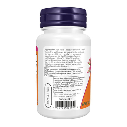 NOW Foods Vitamin K2 (MK-7) 300 mcg, Extra Strength – 60 Veg-Kapseln, Unterstützt die Knochengesundheit