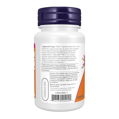NOW Foods Vitamin K2 (MK-7) 300 mcg, Extra Strength – 60 Veg-Kapseln, Unterstützt die Knochengesundheit