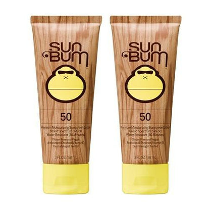 Sun Bum Original SPF 50 Sonnencreme Lotion – Vegan & Hawaii 104 Act konform (Octinoxat & Oxybenzon frei) – Breitspektrum feuchtigkeitsspendender UVA/UVB Schutz mit Vitamin E – 3 Unzen Doppelpack