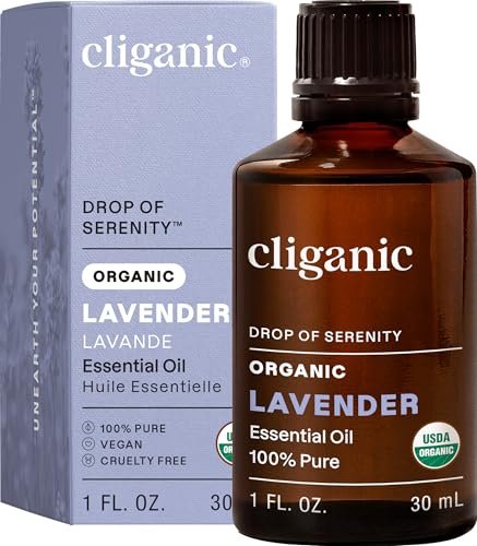 Cliganic Bio-Lavendelöl, 30ml – 100% reines natürliches unverdünntes ätherisches Öl für Aromatherapie-Diffuser | Non-GMO verifiziert
