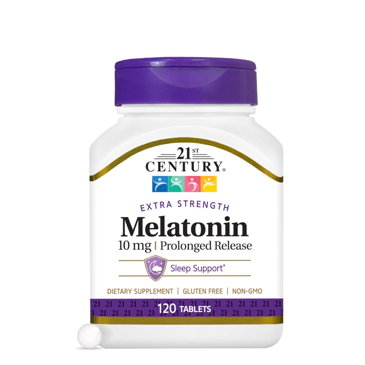 SMART MONKEY TECHNOLOGIES 21st Century Melatonin 10 mg Zeitfreisetzung, 120 Tabletten | Nicht gewohnheitsbildendes Schlafmittel für Erwachsene | Jetlag & Schichtarbeit | Fördert erholsamen Schlaf | Glutenfrei & ohne Gentechnik