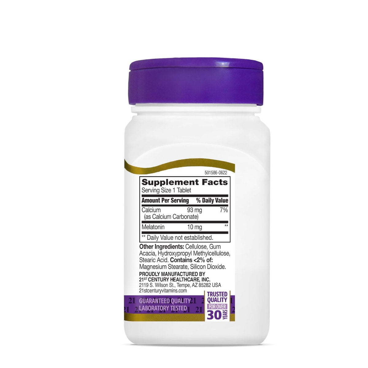 SMART MONKEY TECHNOLOGIES 21st Century Melatonin 10 mg Zeitfreisetzung, 120 Tabletten | Nicht gewohnheitsbildendes Schlafmittel für Erwachsene | Jetlag & Schichtarbeit | Fördert erholsamen Schlaf | Glutenfrei & ohne Gentechnik