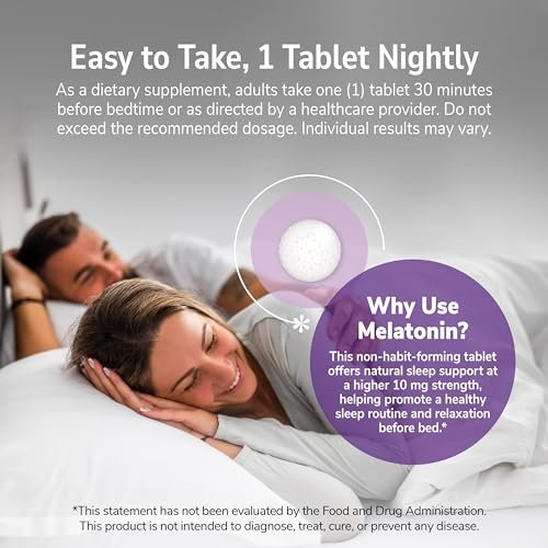 SMART MONKEY TECHNOLOGIES 21st Century Melatonin 10 mg Zeitfreisetzung, 120 Tabletten | Nicht gewohnheitsbildendes Schlafmittel für Erwachsene | Jetlag & Schichtarbeit | Fördert erholsamen Schlaf | Glutenfrei & ohne Gentechnik
