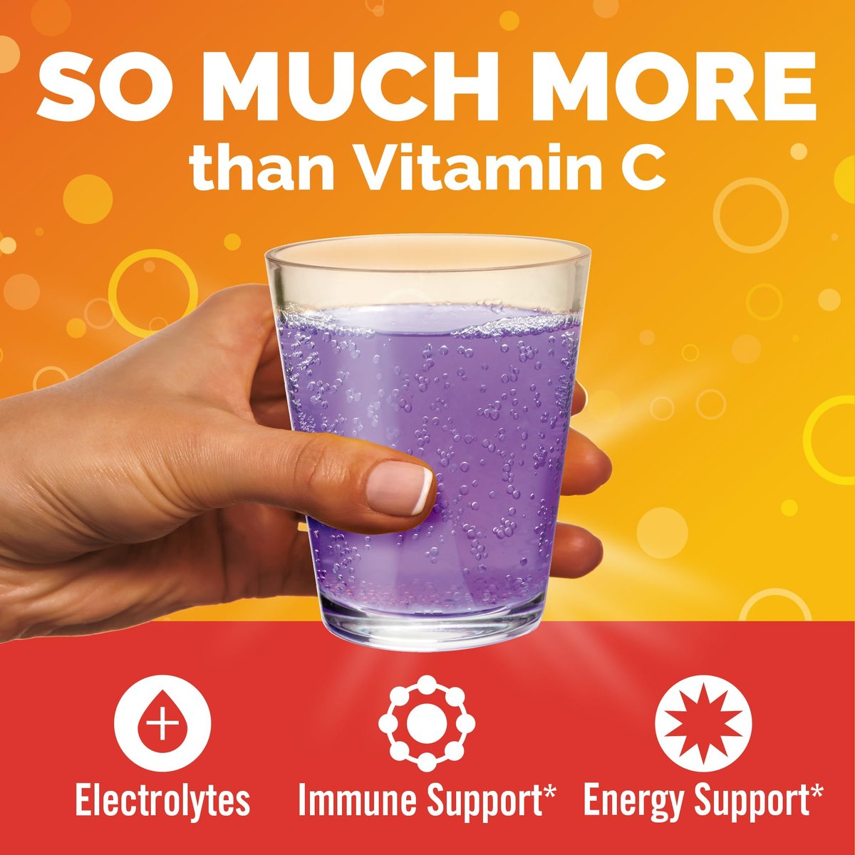 Emergen-C Holunderbeere Brausepulver – Immunsystem-Unterstützung mit hochdosiertem Vitamin C, natürliche Aromen, 18 Portionen
