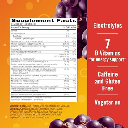 Emergen-C Holunderbeere Brausepulver – Immunsystem-Unterstützung mit hochdosiertem Vitamin C, natürliche Aromen, 18 Portionen