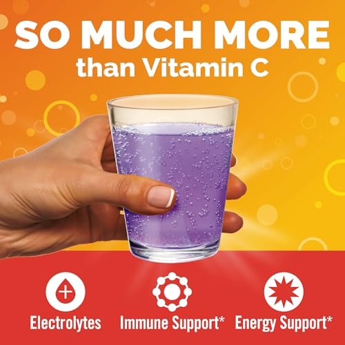Emergen-C Holunderbeere Brausepulver – Immunsystem-Unterstützung mit hochdosiertem Vitamin C, natürliche Aromen, 18 Portionen
