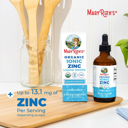MaryRuth's Bioflüssiges organisches Zink für Kinder & Erwachsene | Immununterstützung | Hautgesundheit | Antioxidans | Zellstoffwechsel | Zinksulfat | Vegan | Ohne Zucker | Glutenfrei | 118 ml