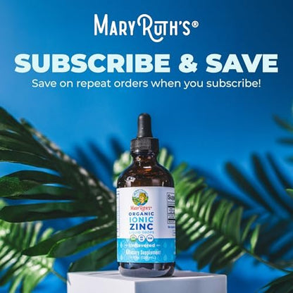 MaryRuth's Bioflüssiges organisches Zink für Kinder & Erwachsene | Immununterstützung | Hautgesundheit | Antioxidans | Zellstoffwechsel | Zinksulfat | Vegan | Ohne Zucker | Glutenfrei | 118 ml