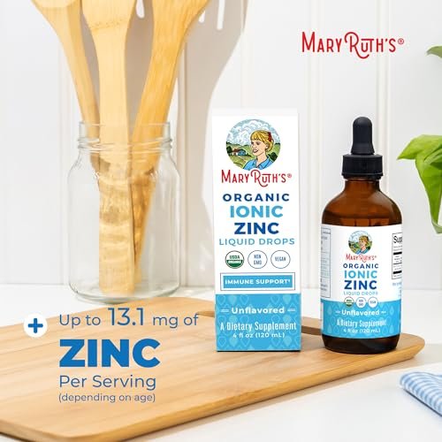 MaryRuth's Bioflüssiges organisches Zink für Kinder & Erwachsene | Immununterstützung | Hautgesundheit | Antioxidans | Zellstoffwechsel | Zinksulfat | Vegan | Ohne Zucker | Glutenfrei | 118 ml