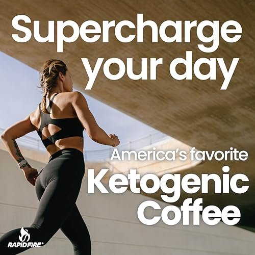 Rapidfire Keto Kaffee Instantkaffee-Mix, Karamell-Macchiato-Geschmack, 7,93 Unzen (255g), 15 Portionen