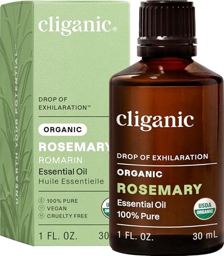 Cliganic Bio Rosmarin Ätherisches Öl, 30 ml - 100% rein natürlich unverdünnt, für Aromatherapie | Non-GMO zertifiziert