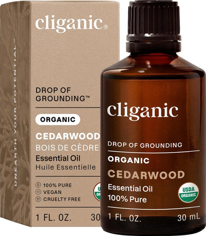 Cliganic Bio Zedernholz ätherisches Öl – 100% reines, natürliches, unverdünntes Öl für Aromatherapie-Diffuser | Non-GMO verifiziert