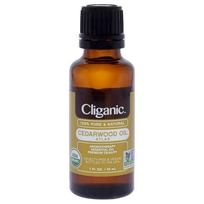 Cliganic Bio Zedernholz ätherisches Öl – 100% reines, natürliches, unverdünntes Öl für Aromatherapie-Diffuser | Non-GMO verifiziert
