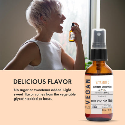GIVOL Vitamin Spray: Tägliches Flüssigextrakt mit Zitrone, Orange, Erdbeere, 60 ml (60-Tage-Vorrat)