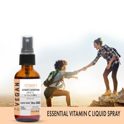 GIVOL Vitamin Spray: Tägliches Flüssigextrakt mit Zitrone, Orange, Erdbeere, 60 ml (60-Tage-Vorrat)