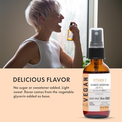 GIVOL Vitamin Spray: Tägliches Flüssigextrakt mit Zitrone, Orange, Erdbeere, 60 ml (60-Tage-Vorrat)