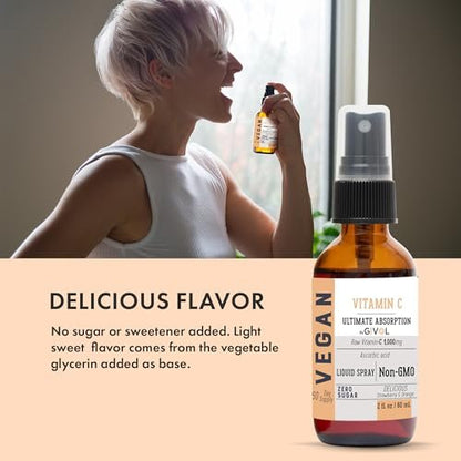 GIVOL Vitamin Spray: Tägliches Flüssigextrakt mit Zitrone, Orange, Erdbeere, 60 ml (60-Tage-Vorrat)