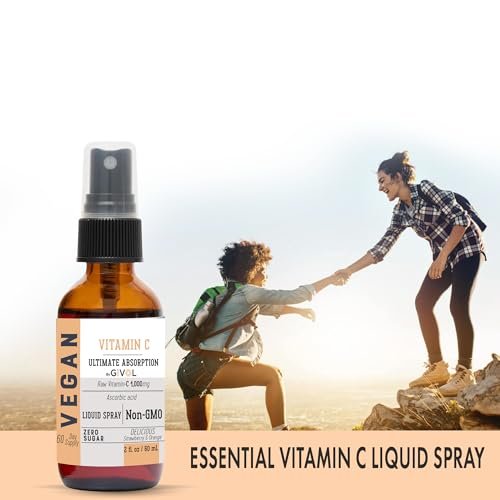 GIVOL Vitamin Spray: Tägliches Flüssigextrakt mit Zitrone, Orange, Erdbeere, 60 ml (60-Tage-Vorrat)