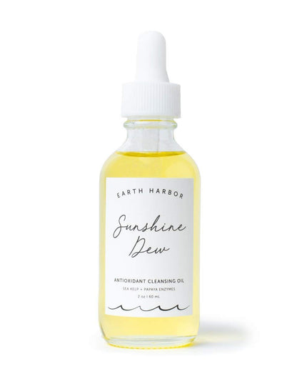 Earth Harbor Sunshine Dew Oil Cleanser – Reinigungsöl für das Gesicht, 60 ml, wasserfester Make-up-Entferner mit Papaya-Enzymen, Seetang & Jojoba, antioxidativ & feuchtigkeitsspendend, strafft & hellt die Haut auf