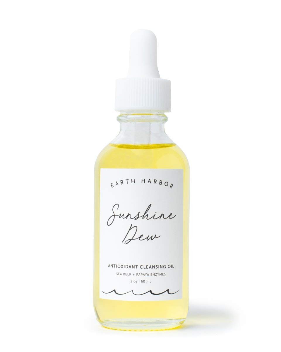 Earth Harbor Sunshine Dew Oil Cleanser – Reinigungsöl für das Gesicht, 60 ml, wasserfester Make-up-Entferner mit Papaya-Enzymen, Seetang & Jojoba, antioxidativ & feuchtigkeitsspendend, strafft & hellt die Haut auf