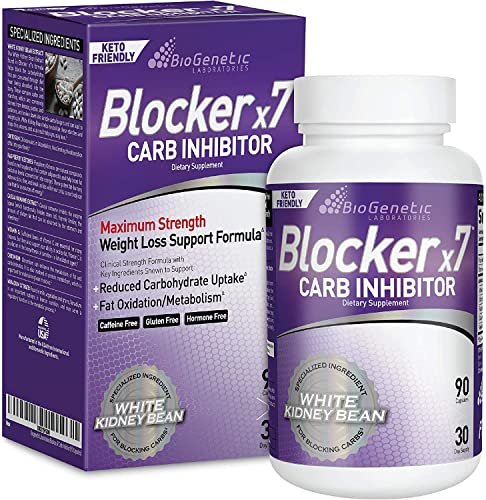 BioGenetic Laboratories Carb Blocker X7 – Weiße Kidneybohne Keto-freundlich – Appetitzügler für ideales Körpergewicht (90 Kapseln)
