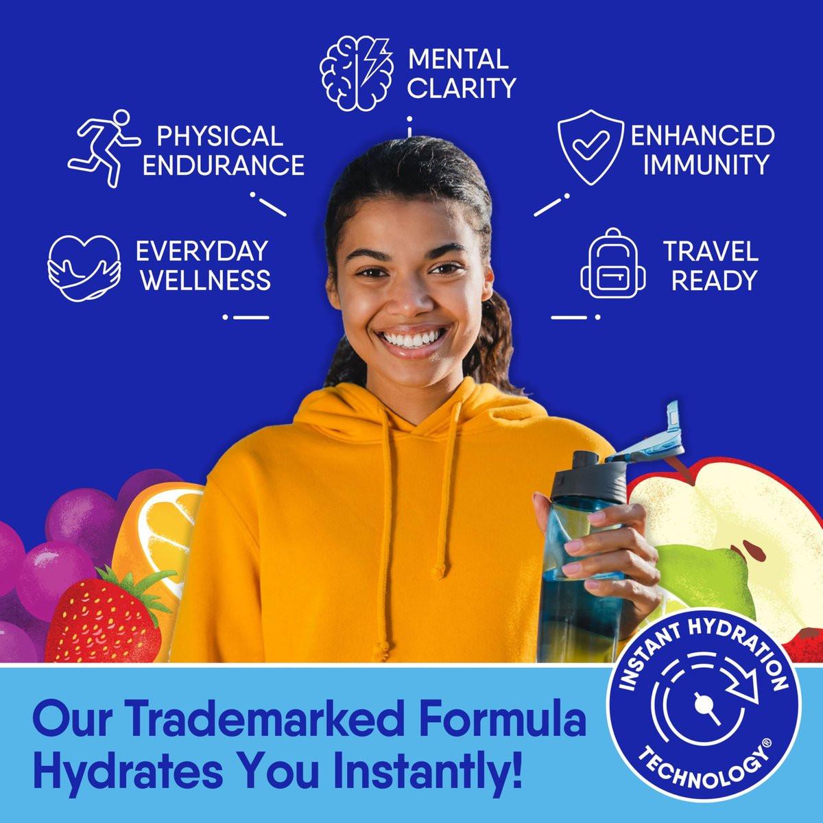 GoHydrate Instant Hydration Pulverbeutel - Elektrolyte Getränk mit wenig Natrium, natürliche Hydratation, zuckerfrei, mit Vitamin D, 10 Beutel, gemischter Geschmack