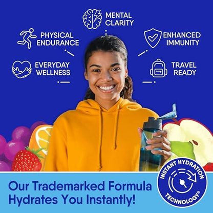 GoHydrate Instant Hydration Pulverbeutel - Elektrolyte Getränk mit wenig Natrium, natürliche Hydratation, zuckerfrei, mit Vitamin D, 10 Beutel, gemischter Geschmack