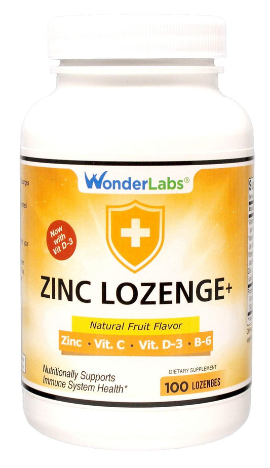 Wonder Laboratories Zink Lutschtabletten mit Vitamin C – Fruchtgeschmack, Immununterstützung mit 25 mg Zink und 30 mg Vitamin C pro Lutschtablette, 100 Lutschtabletten