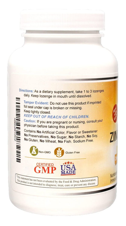 Wonder Laboratories Zink Lutschtabletten mit Vitamin C – Fruchtgeschmack, Immununterstützung mit 25 mg Zink und 30 mg Vitamin C pro Lutschtablette, 100 Lutschtabletten