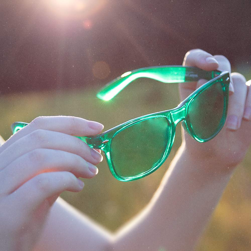 PURPLE CANYON Grüne Farbtherapie-Brille für Stimmung & Migräne – Lichttherapie-Brille mit grünen Gläsern